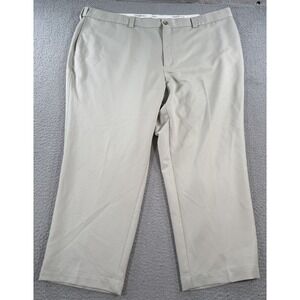 Oak Hill Dress Pants Men's 48x28 Beige Straight Leg Business Travel Polyester